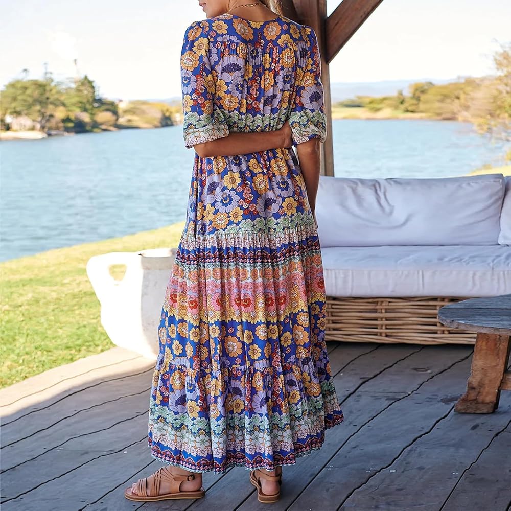 SUMMER Painting floral beauty dress♡ SUMMER Painting floral beauty dress♡ Long Floral Summer