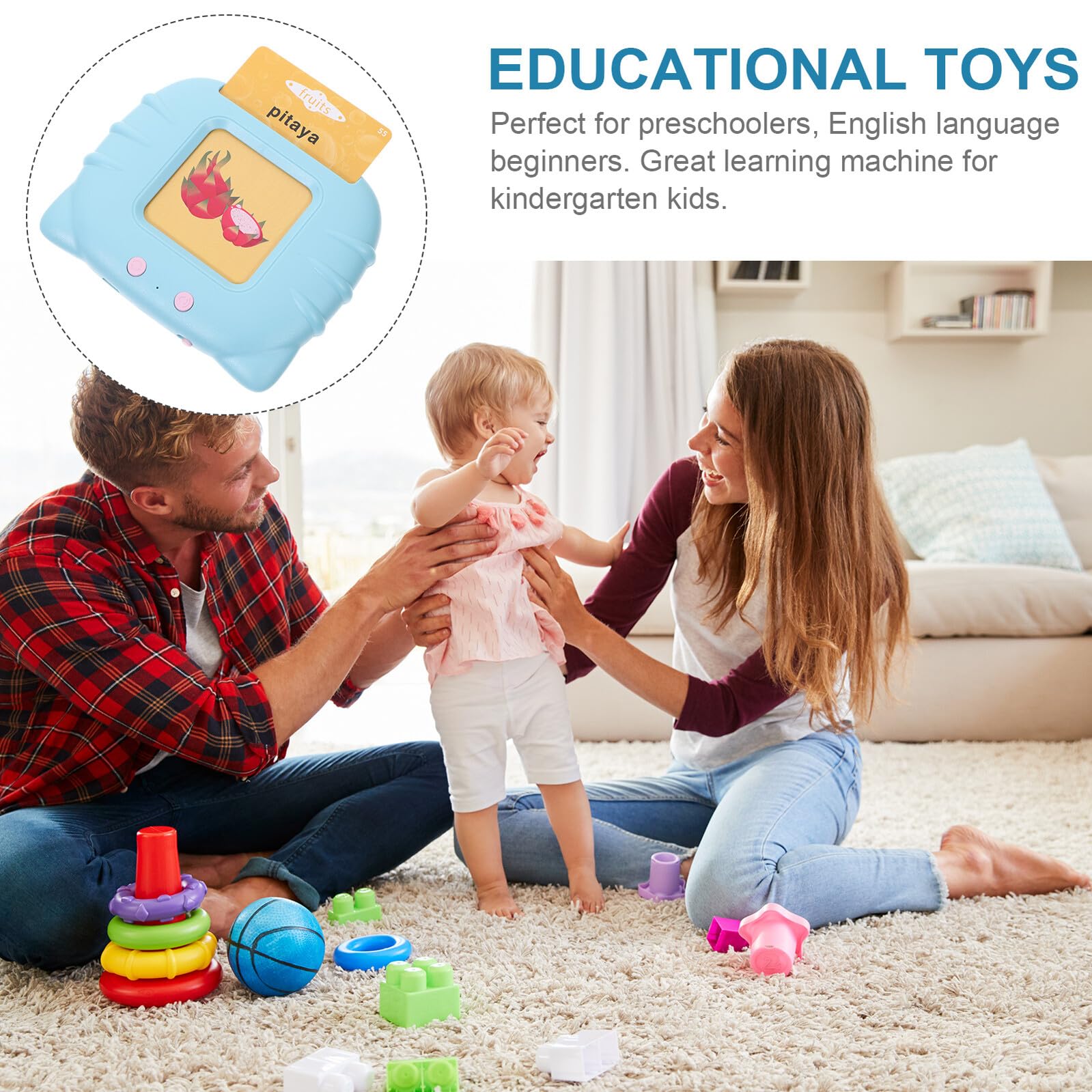 SUPVOX Giocattolo Educativo per Bambini 2 Anni Set Schede Parlanti Macchina Apprendimento Flashcard Parlanti Supporta Istruzione Interattiva Sviluppo Capacità Cognitive