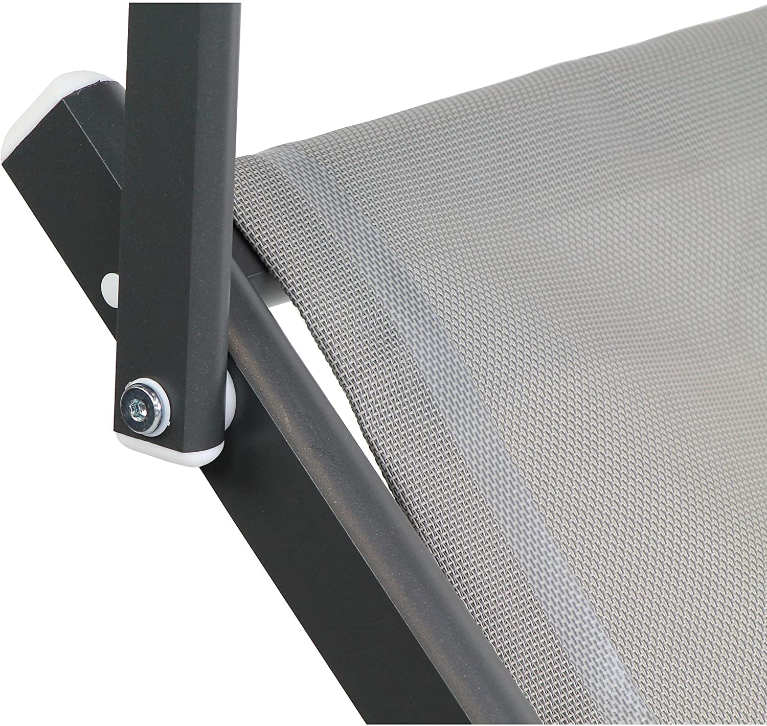Estosa - Lettino prendisole con struttura in alluminio colorata e textilene, robusto e leggero, adatto per stabilimenti balneari, piscine, giardini, terrazze (Grigio/alluminio grigio PACCO DOPPIO)