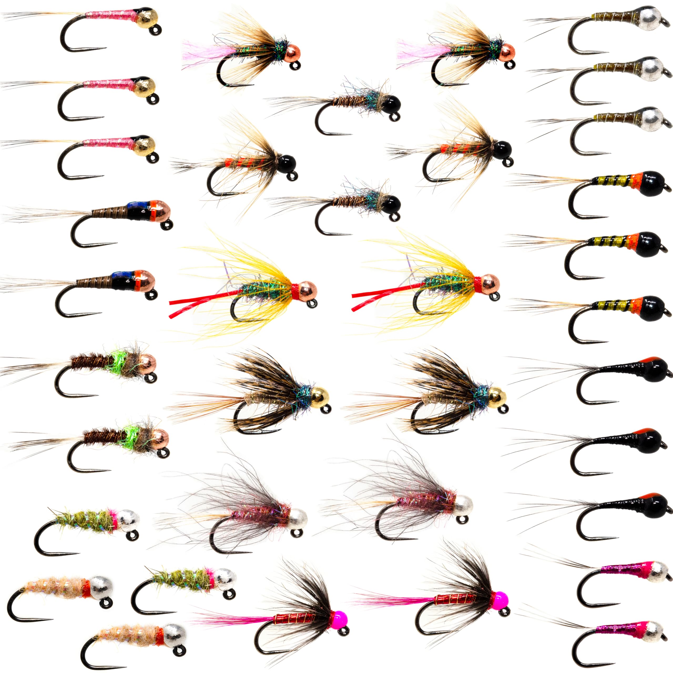 Outdoor Planet Top Producing Fly Fishing Flies Assortment | Dry, Wet, Nymphs, Streamers, Wooly Buggers, Hopper, Caddis | Trout, Steelhead, Bass Fishing Lure Set