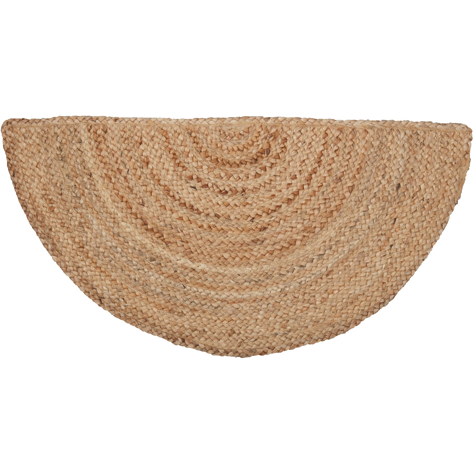 VHC Brands Natürlicher Jute-Teppich, Landhausstil, Eingangsbereich oder Küche, kleine Willkommensmatte, halbrund, 41 x 83 cm