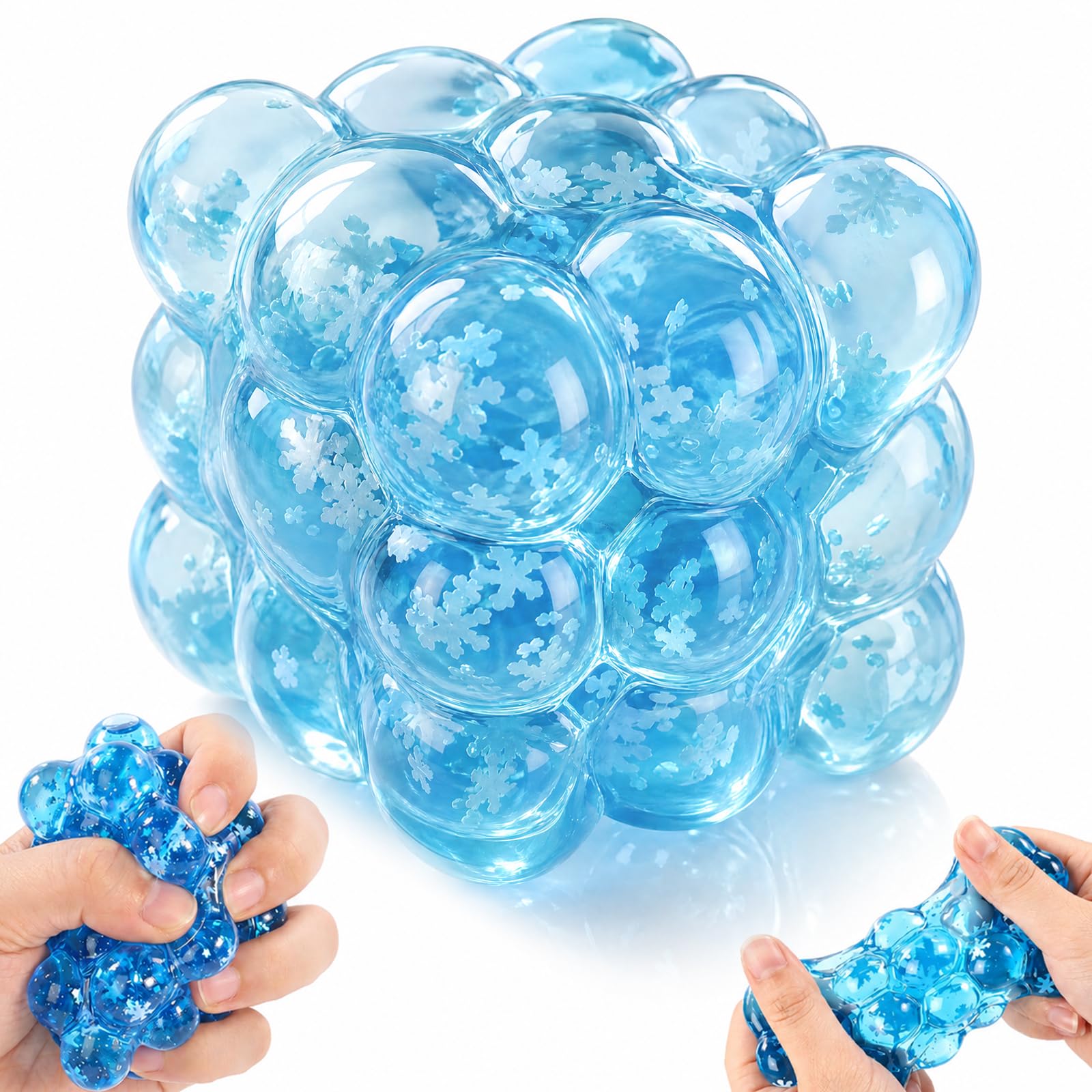 Soft Cube Squeeze Toy, Snowflake Stress Relief Squishy Toy, Squishy Fidget Toys, Sensory Stress Relief Toys, Anxiety Relief Stress Ball, Suitable for Adults & Boys and Girls