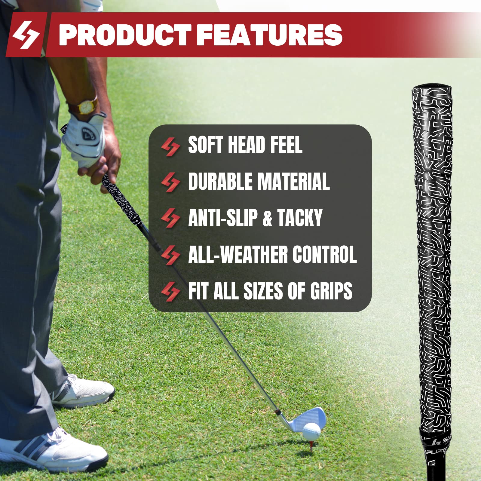 SAPLIZE Golf-Griffband, 3er-Pack, klebrige PU-Overgrip-Bänder, neue Regripping-Lösung für Golfschläger-Griffe, Golf-Regripping Wrap Tape