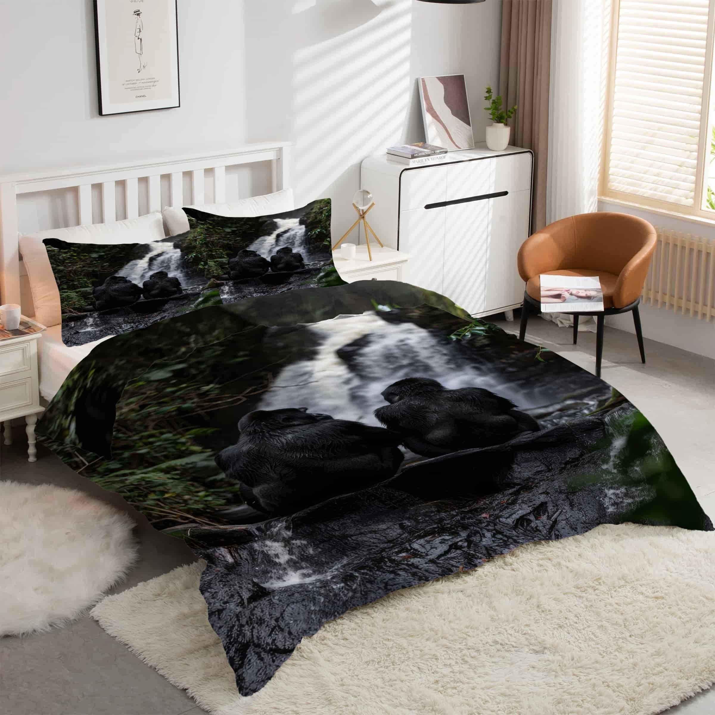 Housse de couette 240 x 260 singe exotique pour une ambiance jungle chic