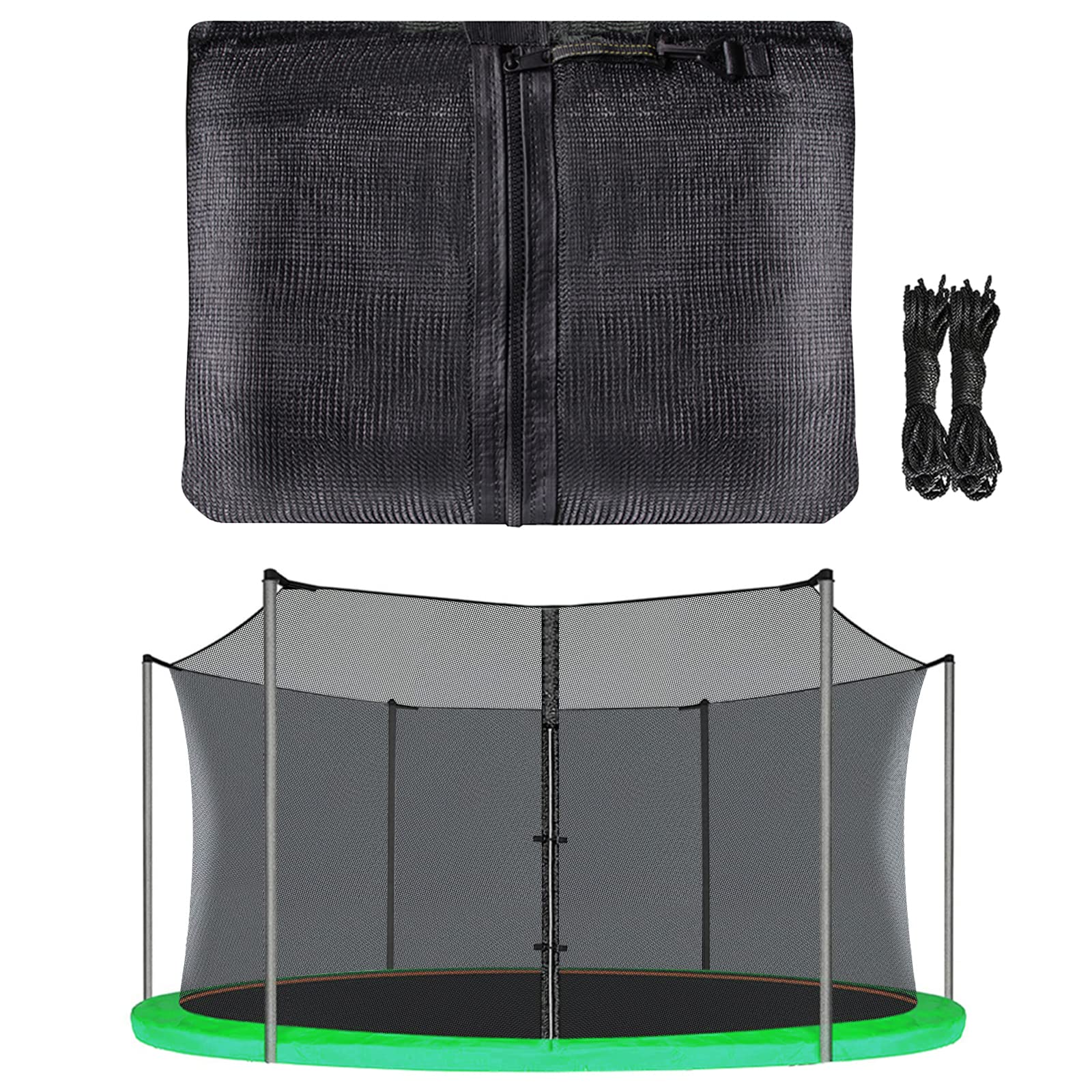 JumpTastic Trampoline Net, Trampoline Net Replacement for 12 ft 14 ft 15 ft 6 Poles, Round Safty UV-Resistant Weather-Resitant Breathable Durable Trampoline Net Replacement(Not Include Poles)