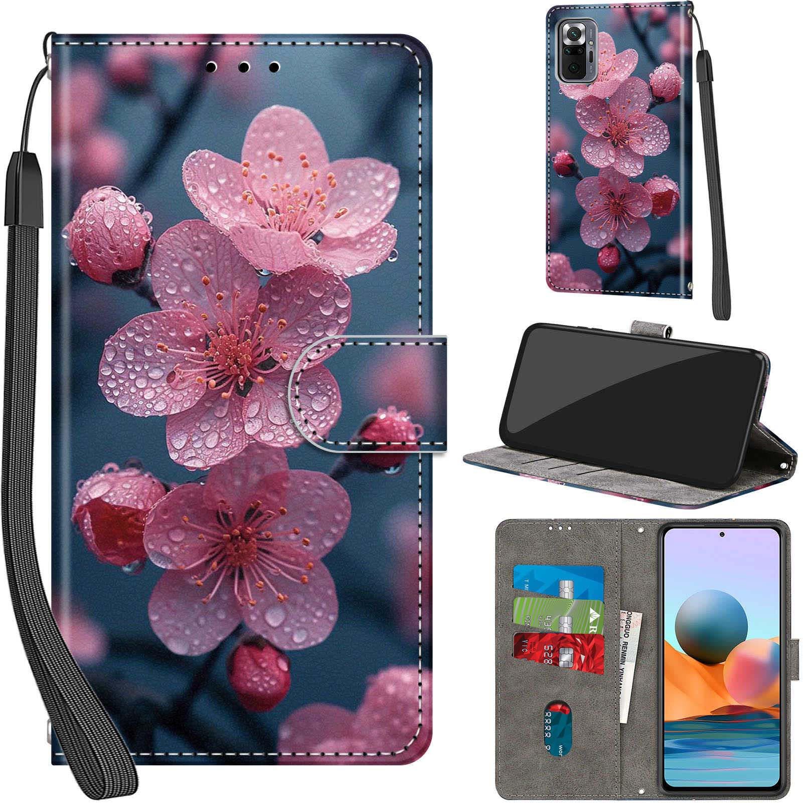 PHINIENLAND Cover per Xiaomi Redmi Note 10 Pro Max/Note 10 Pro Case PU Pelle Custodia [Kickstand] [Chiusura magnetica] [Slot per Schede], Portafoglio Flip Custodia per Redmi Note 10 Pro,Farfalla