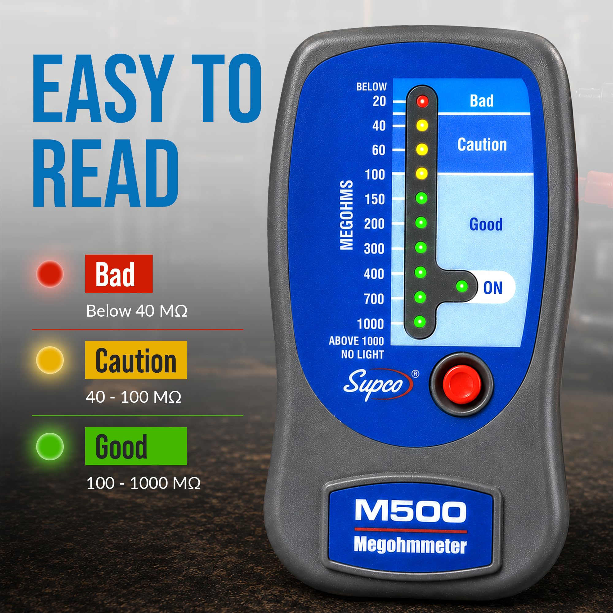 Supco M500 Electronic Megohmmeter, 0 to 1000 Megohms — Amazon image 3