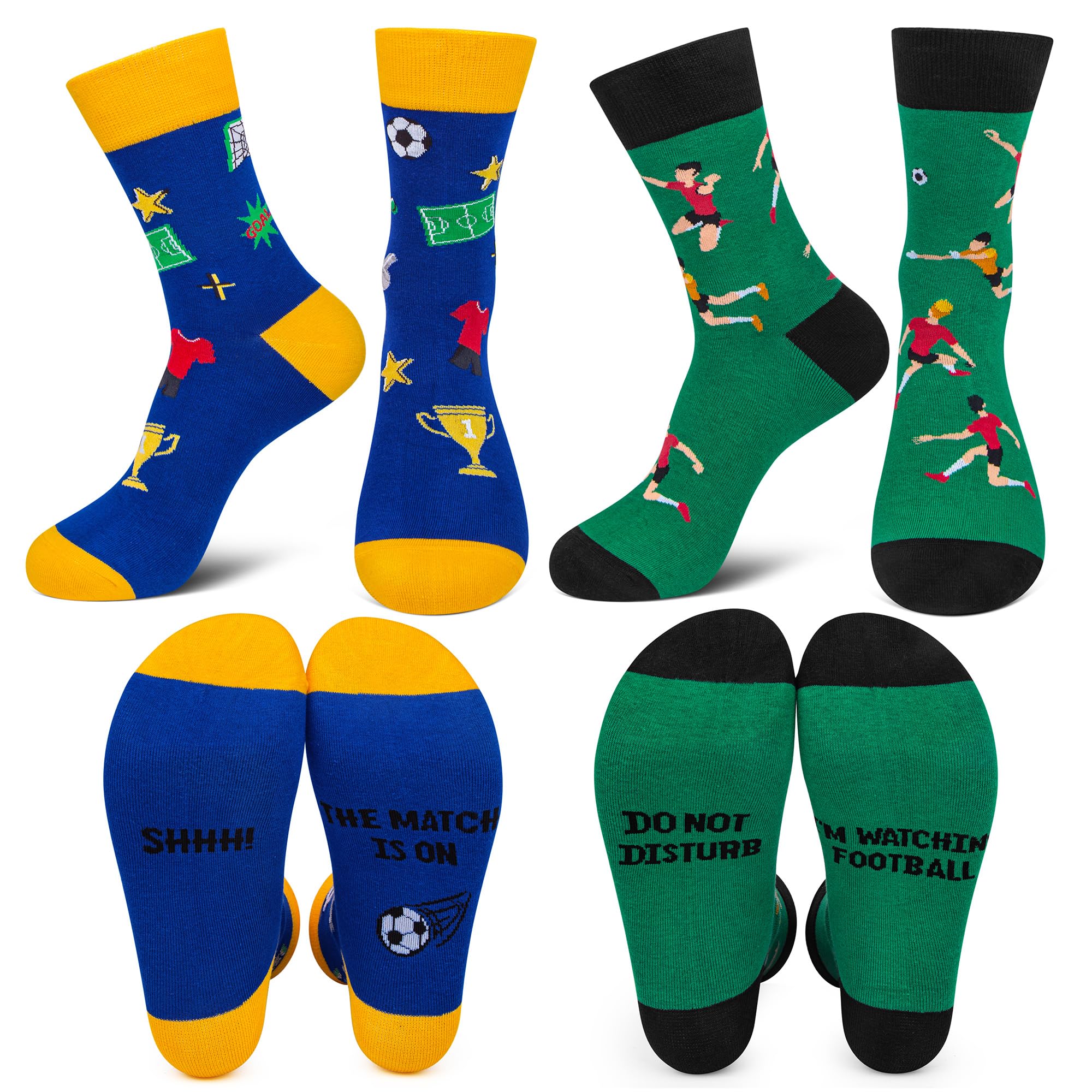 Chalier Cozy2 pairs Christmas gaming Socks Gifts Novelty Funny Birthday Cotton Socks Christmas Mid Calf Socks for Men/Women/Friends Gifts Socks