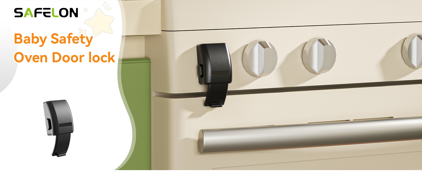 SAFELON 1 Stuk baby veiligheid oven deurslot, dubbele knop ovenslot voor keukenveiligheid (Wit SAFELON 1 Stuk baby veiligheid oven deurslot, dubbele knop ovenslot voor keukenveiligheid (Wit