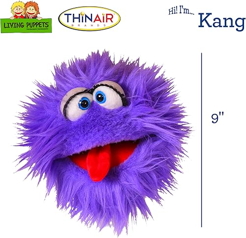 Miniatura 2 de Living Puppet - Kang Purple Friendly Monster, 9 pulgadas, marioneta de mano de felpa para niños y niñas