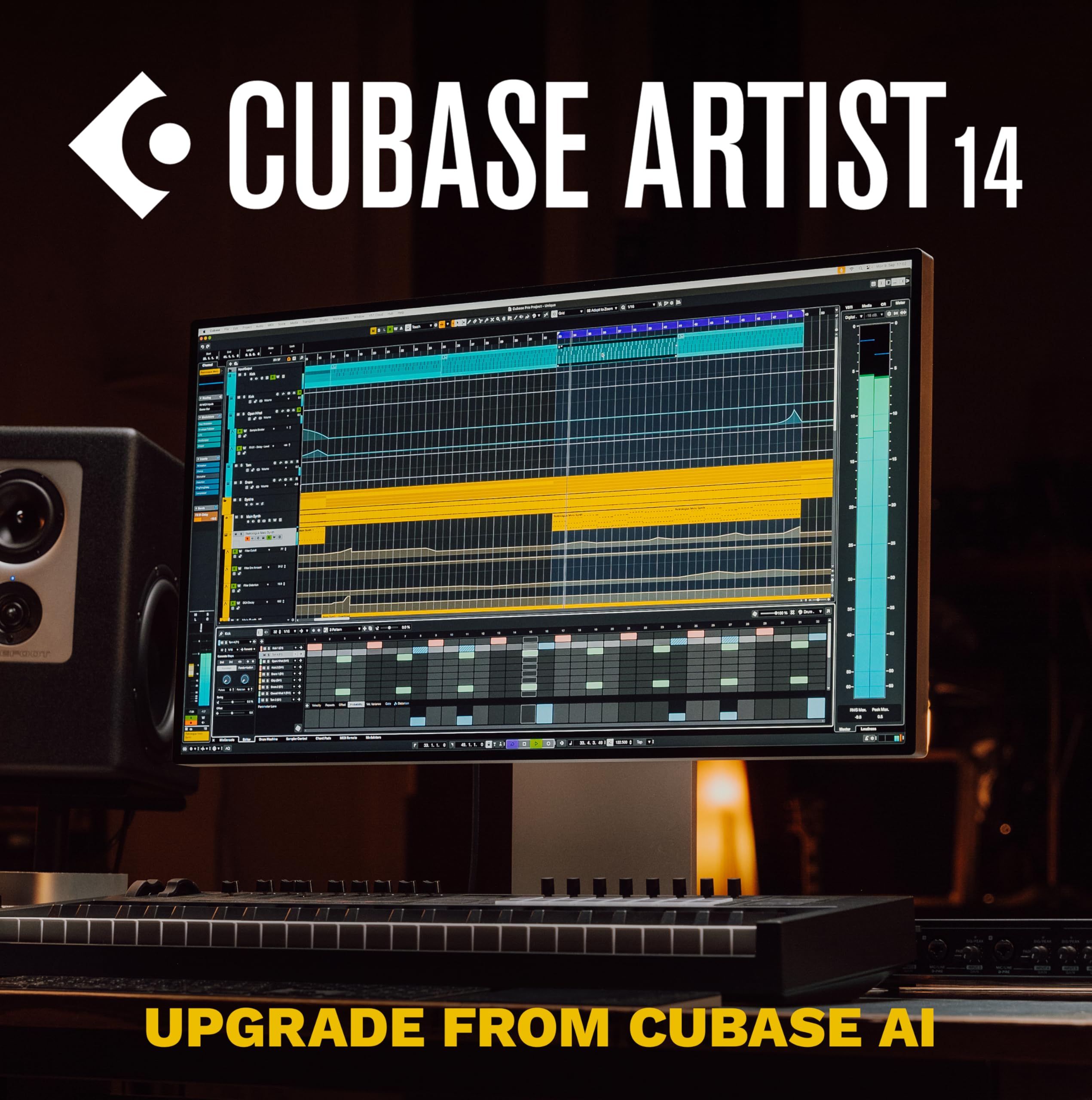 Steinberg Cubase Artist 14 Mise à niveau pour Cubase AI 12-AI 14, séquenceur audio MIDI pour les applications de studio ou l'enregistrement à domicile |1 appareil | Code d'activation - envoi par email