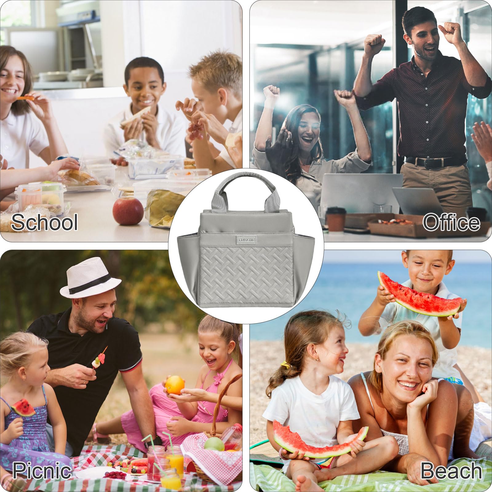 FAVORTALK Lunch Bag Adults for Work Insulated Lunch Bag for Women Men Large Lunch Box Cool Tote with Handle for School Travel Camping Picnic Travel Waterproof Leakproof Lunch Organiser - Image 4
