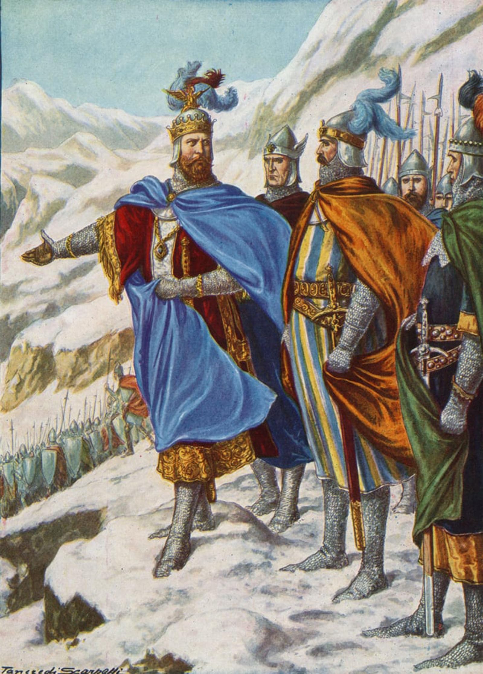 Artxlxxbn No Frame Famous Painting Canvas Artwork Graffiti Print Otto I Holy Roman Emperor By Tancredi Scarpelli Portrait Canvas Image For Home Decor 60X90cm