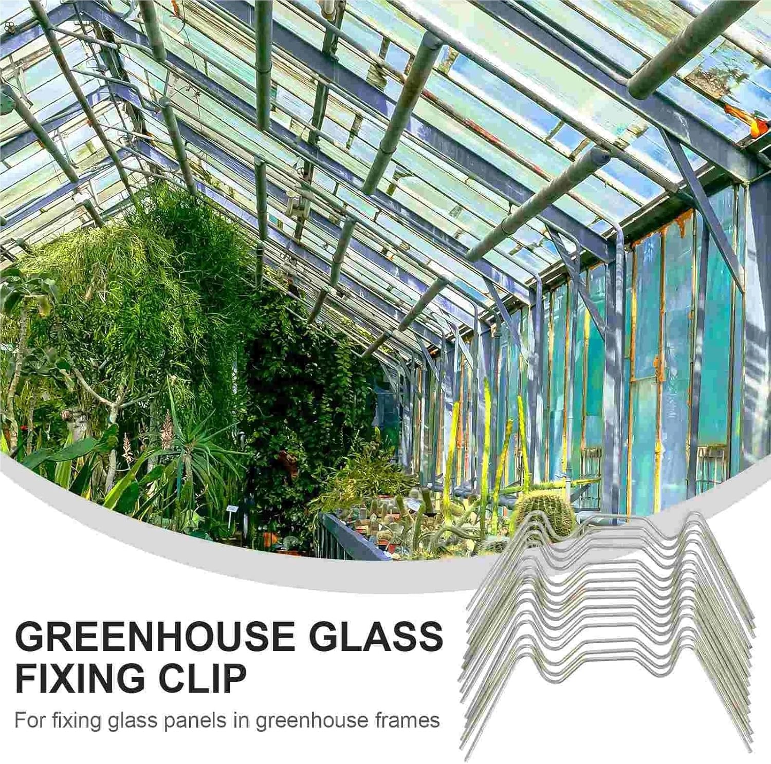 Greenhouse Glass Clamp Wire 100 Pcs Stainless Steel Greenhouse Glass Spring Wire Glazing Clip Garden Supplies