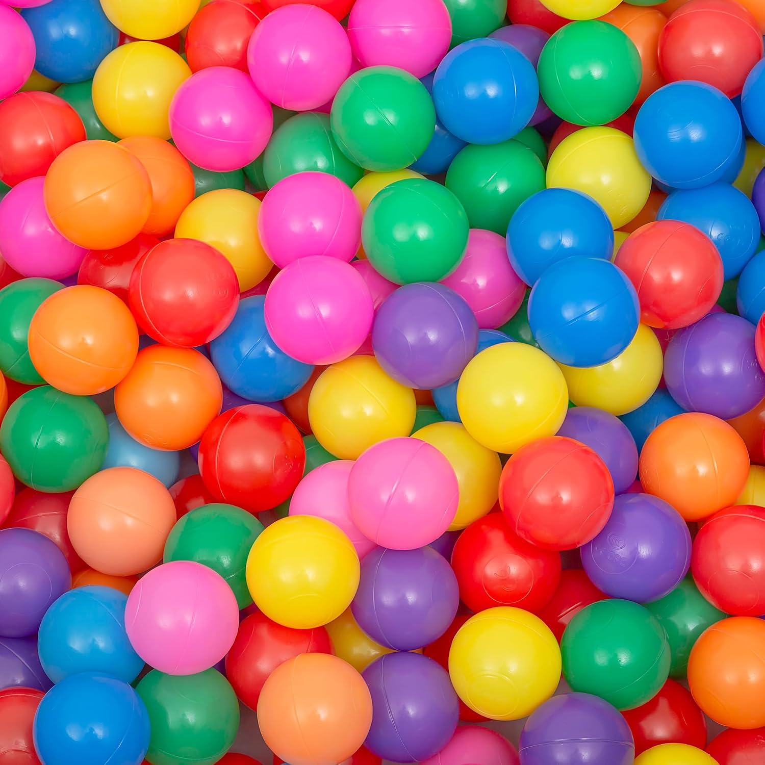 Ball Pit Balls 500 Pack 2.2 Inch Crush Proof Plastic Play Balls for Kids Toddlers Baby BPA Free Rainbow Color Balls for Ball Pit Playpen Pool Sensory Bin