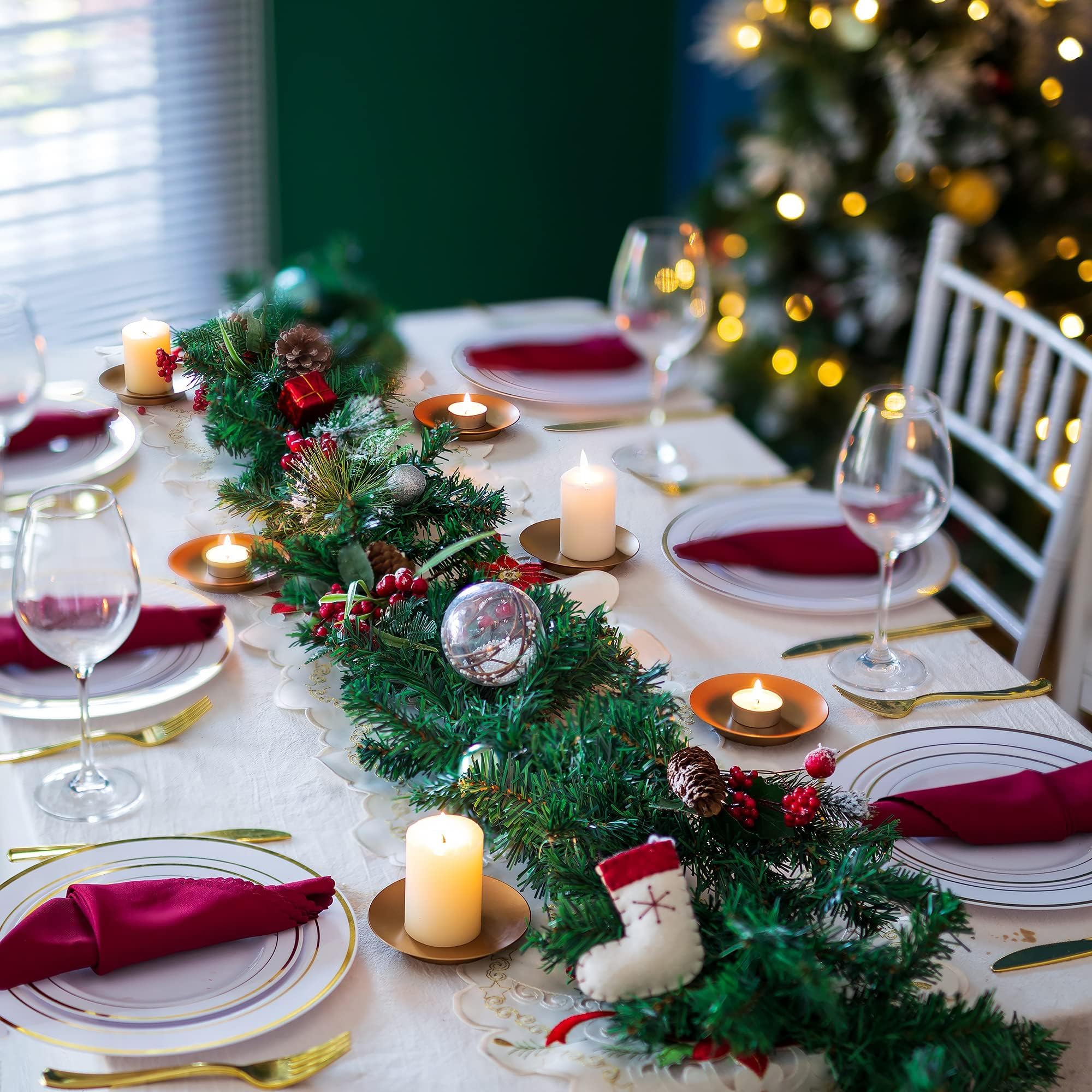 2 Portacandele In Metallo Oro E Argento - Diametro 10cm, Per Candele E Decorazione, Con Motivi Incisi - Foto 2