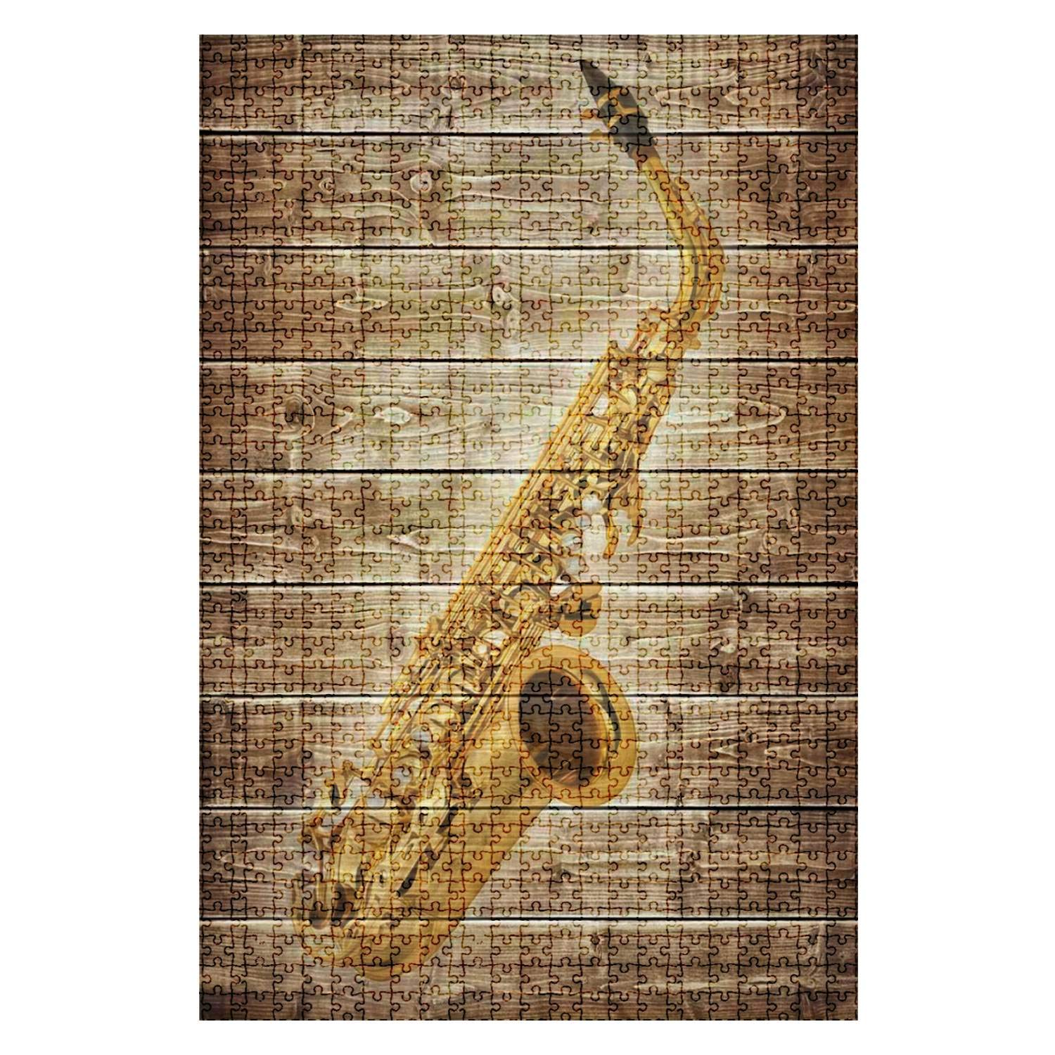 1000 Pieces Wooden Jigsaw Puzzle Alto Saxophone b Musical Instrument Stock Pictures Royalty Free Fun and Challenging Board Puzzles for Adult Kids Large DIY Educational Game Toys Gift Home Decor