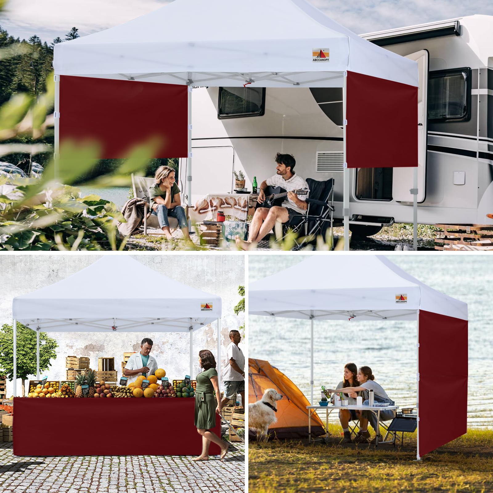 ABCCANOPY Half Walls for Pop Up Canopy Tent, 2 Packs, Burgundy : Patio, Lawn & Garden