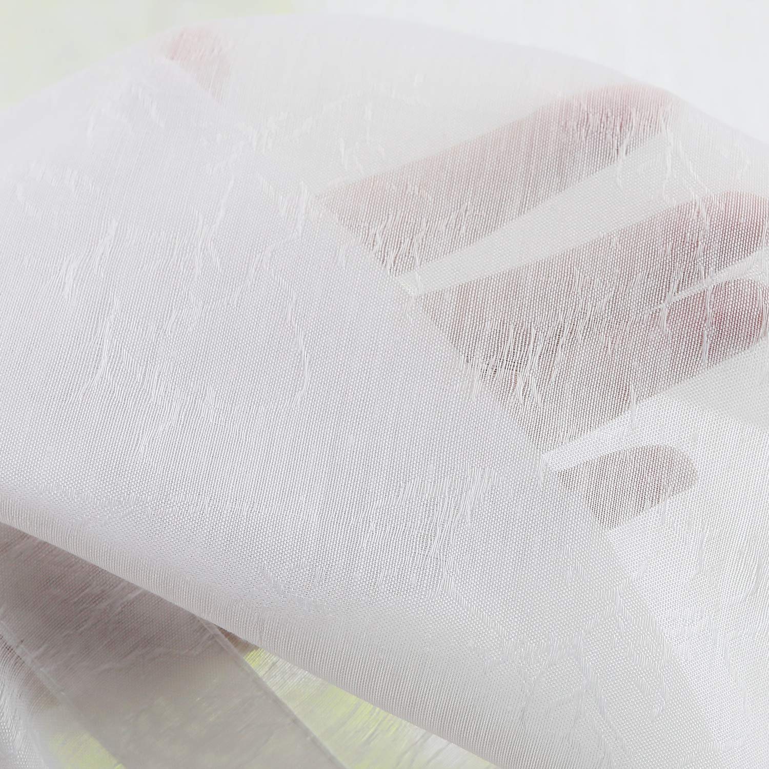Tenda a pacchetto Delien bianca effetto lino, trasparente con passanti a V, tinta unita, per finestra, 1 pezzo., Poliestere, bianco, BxH 140x140cm