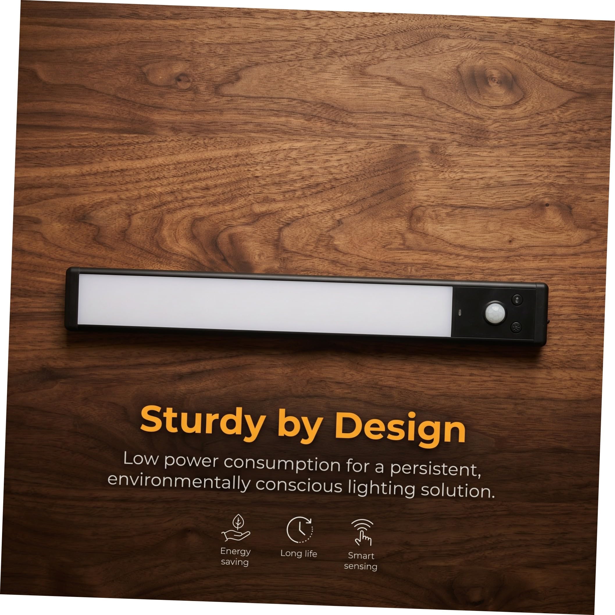 HANABASS 4 Piezas Luces Sensor de Movimiento para Debajo del Gabinete en Cocina, Batería Recargable, Diseño Compacto y Material de Aleación de Aluminio Negro, Ideales para Pasillos y