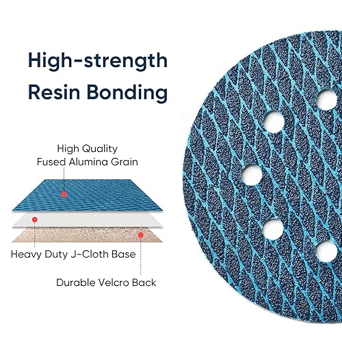 Miniatura 2 de Discos de lija con forma de diamante de 5 pulgadas, 8 agujeros, papel de lija de grano 120, paquete de 80