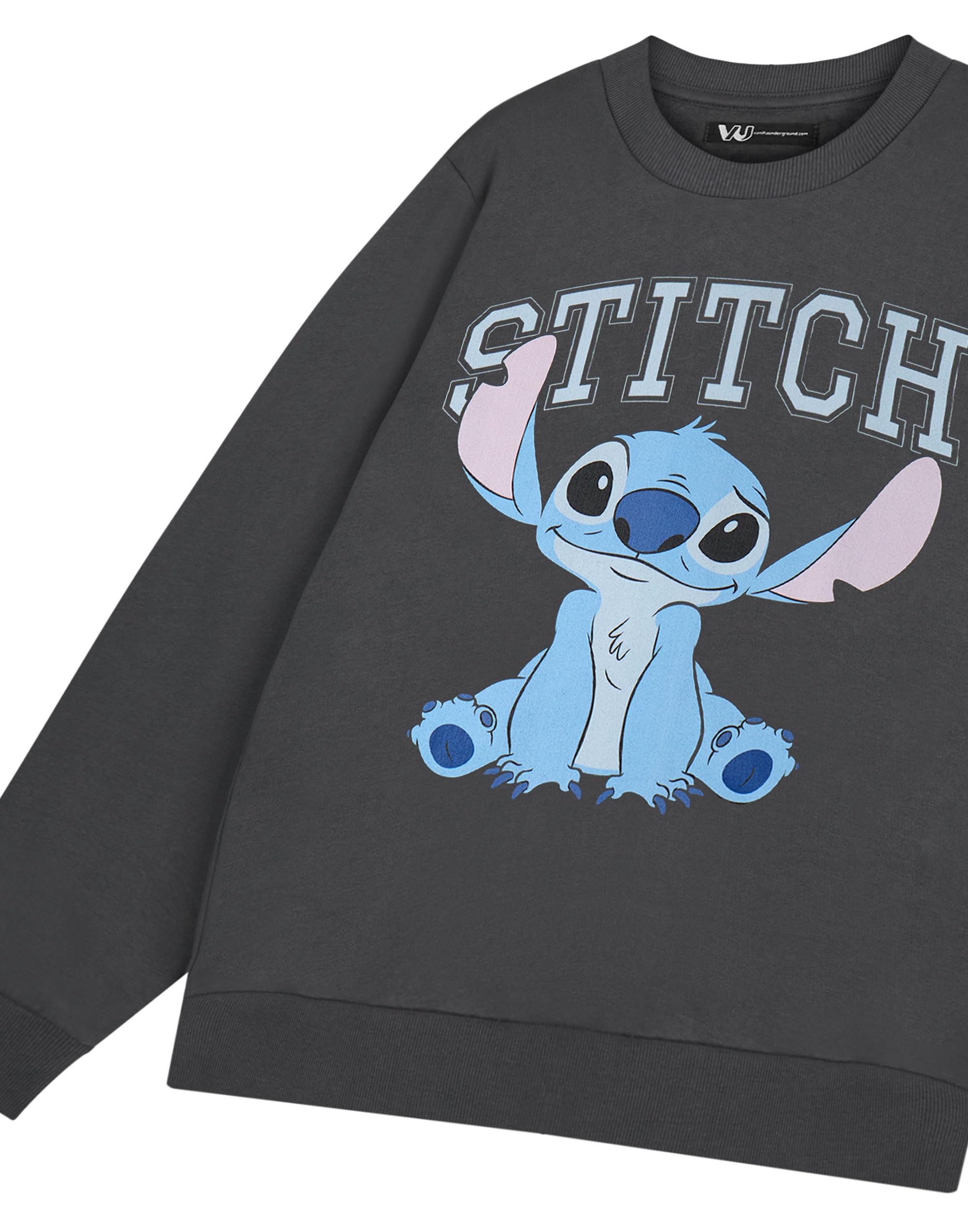 Disney Stitch - Sudadera universitaria gris para mujer | Lindo suéter de personajes de dibujos animados | Suéter suave para fanáticos | Suéter cómodo para mujer