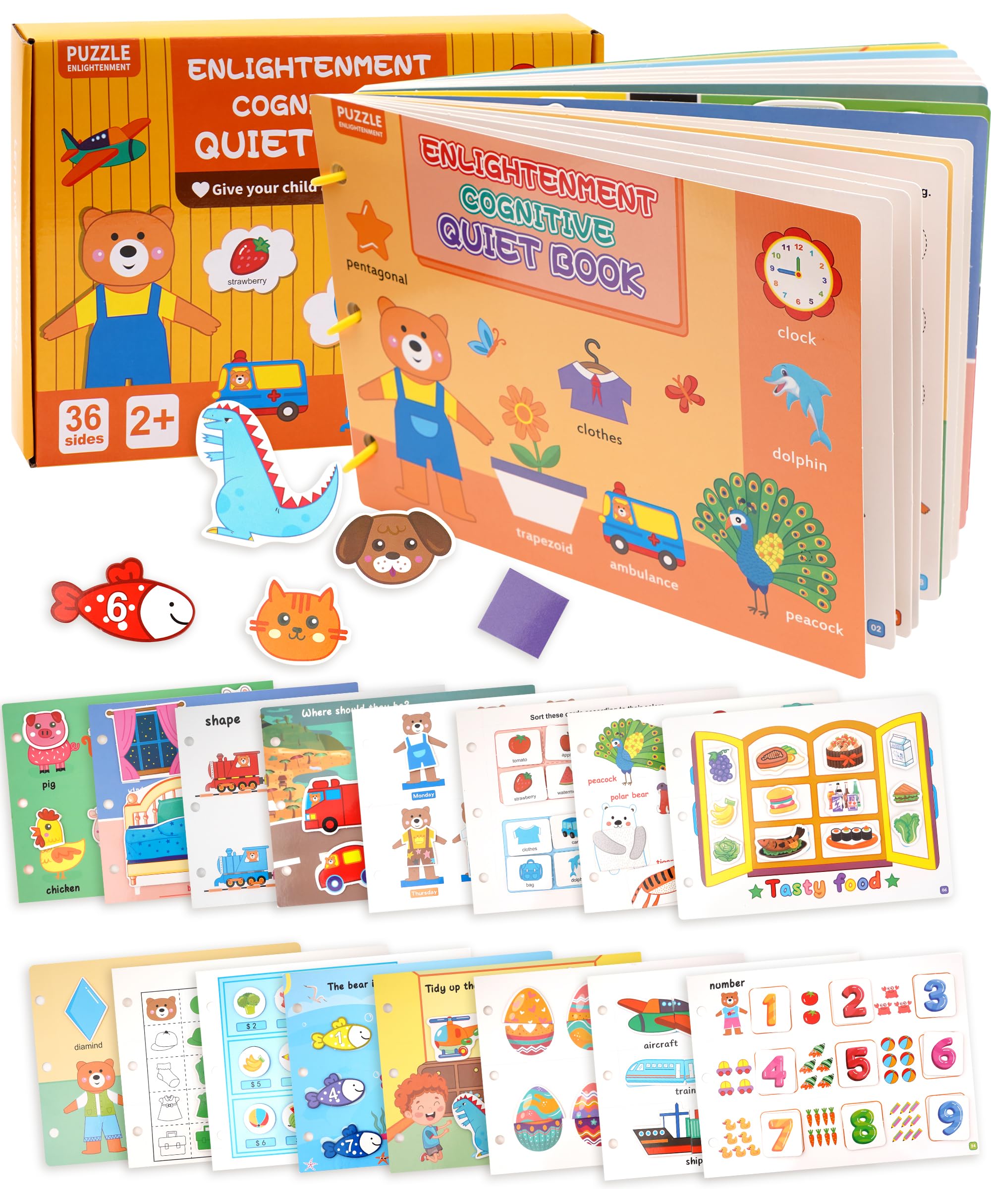 BIBIAG Quiet Book for Children, Preschool Learning Activities, Montessori Autism Sensory Toys, Toddlers Educational Busy Books for Travel Toys Birthdays Gifts