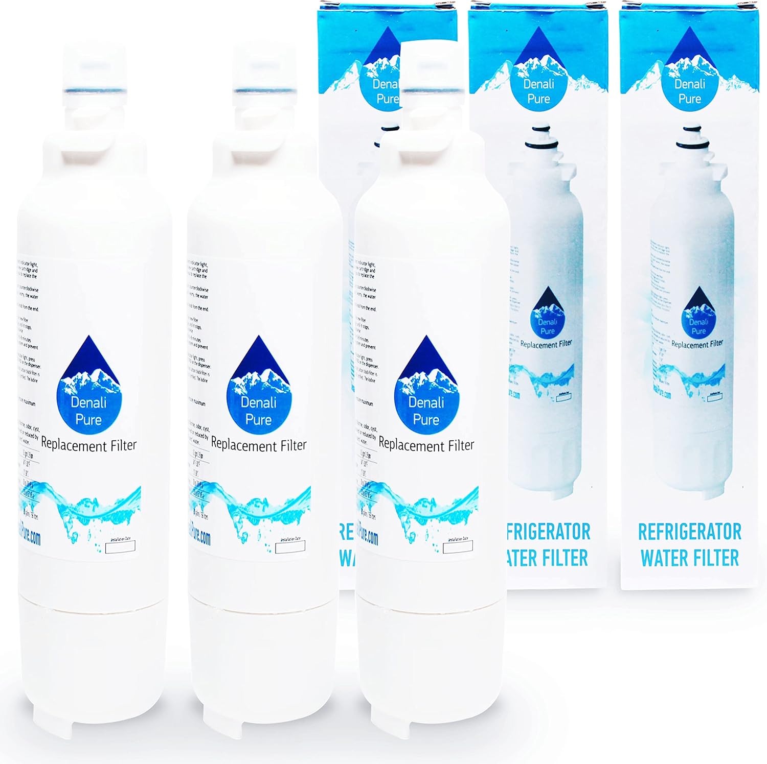 3-Pack Water Filter Replacement for LG LSXS26326W Refrigerator Water Filter - Compatible with LG LT800P, ADQ73613401 Fridge Cartridge