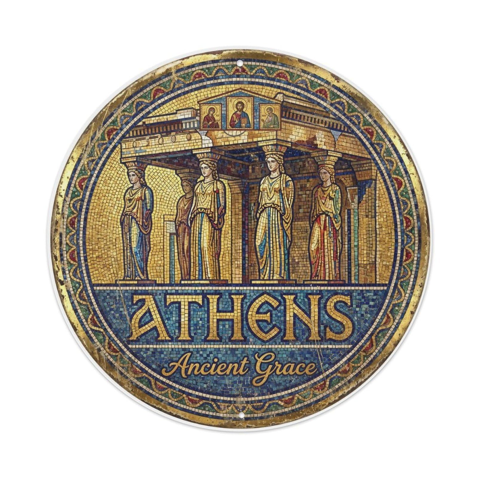 Vintage Travel Acropolis Athens Metal Tin Sign