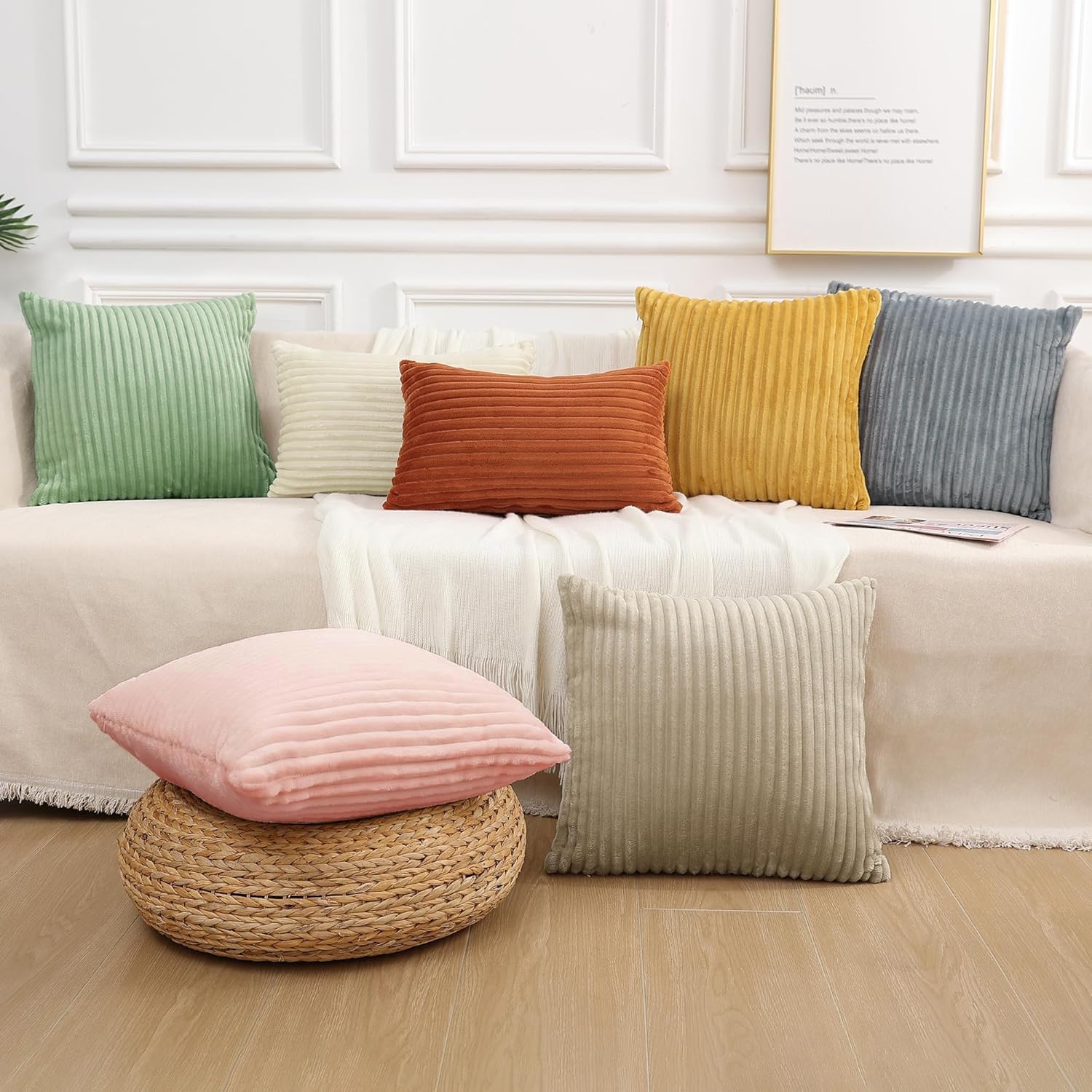 Simmore Decorative Spring Valentine’s Day Throw Pillow Covers 18x18 Set of 2, Soft Plush Flannel Double-Sided Fluffy Couch Pillow Covers for Sofa Living Room, Pink - Image 7