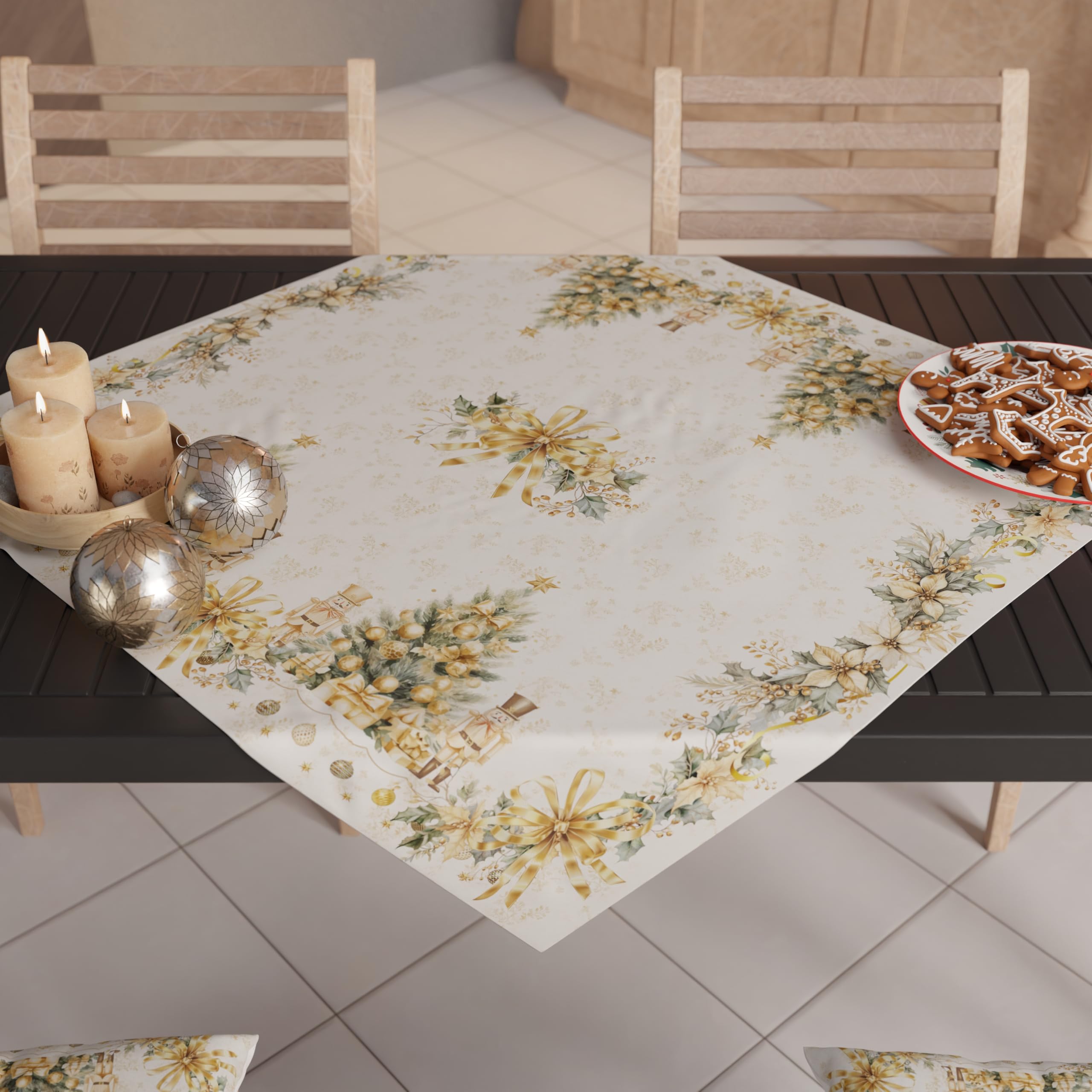 PETTI Artigiani Italiani - Camino de Mesa Navideño 140x40 cm, Camino de Mesa Navidad para Cocina, Decoración Navideña para Mesa, Camino de Mesa Elegante Tartan, 100% — view 33