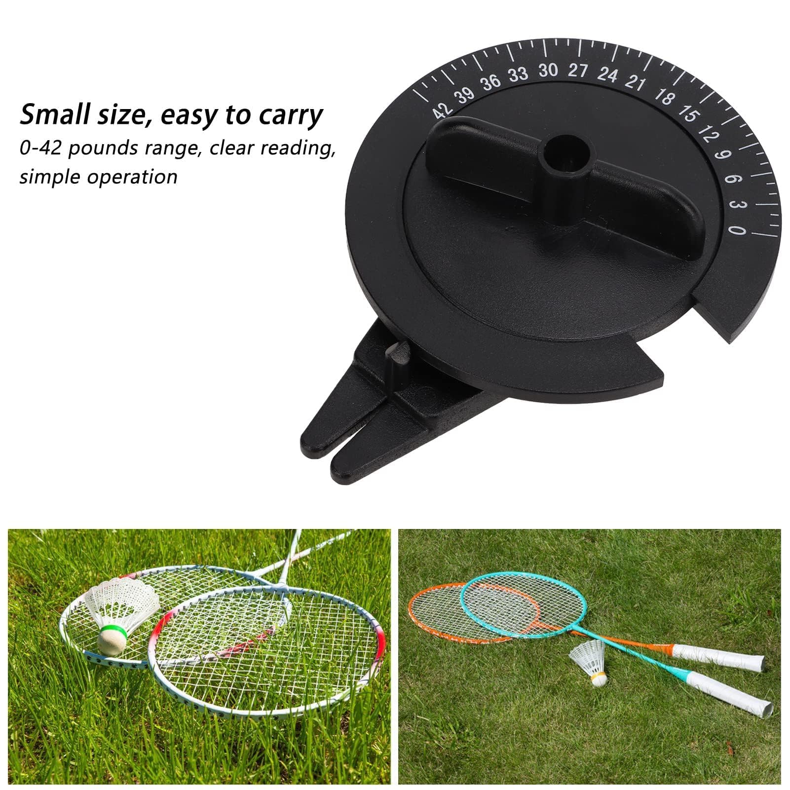 Calibrateur de Tension de Raquette de Badminton, testeur de Tension de Corde de Badminton en Plastique Dur léger Mesure précise de la Valeur de Pression Compteur de Corde pour Badminton