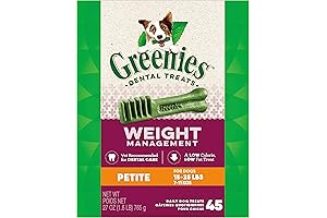 Weight Management Petite Natural Dog Dental Care Chews Weight Control Dog Treats, 45 Treats