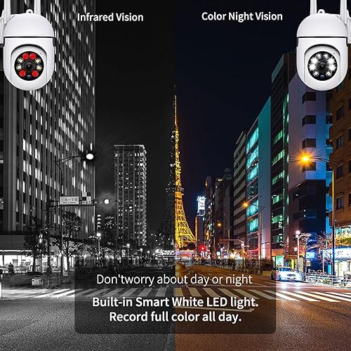 Miniatura 4 de ciciglow Cámara de seguridad inalámbrica, cámara de vigilancia WiFi 1080 HD, visión nocturna, conversación de 2 vías, detección de movimiento,