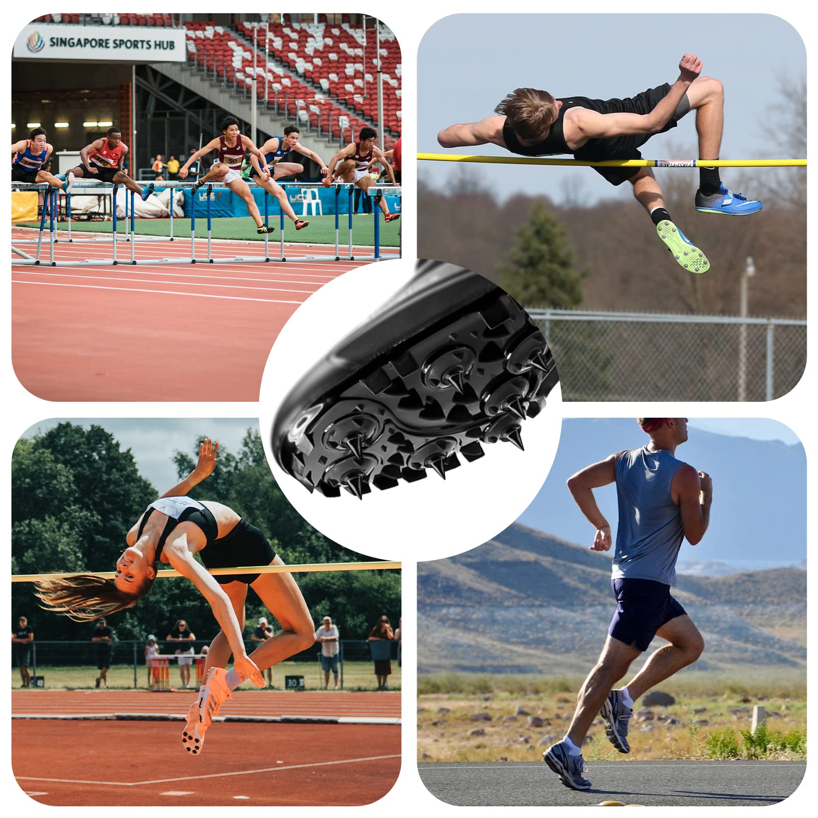Picchetti Running LUTER 20 Pezzi 1/4 Di Pollice Tacchetti Di Ricambio Con Chiave A Punta Ricambio In Acciaio Inossidabile Per Scarpe Sportive Salto In Lungo E Corsa Su Campo (Oro Spike Track