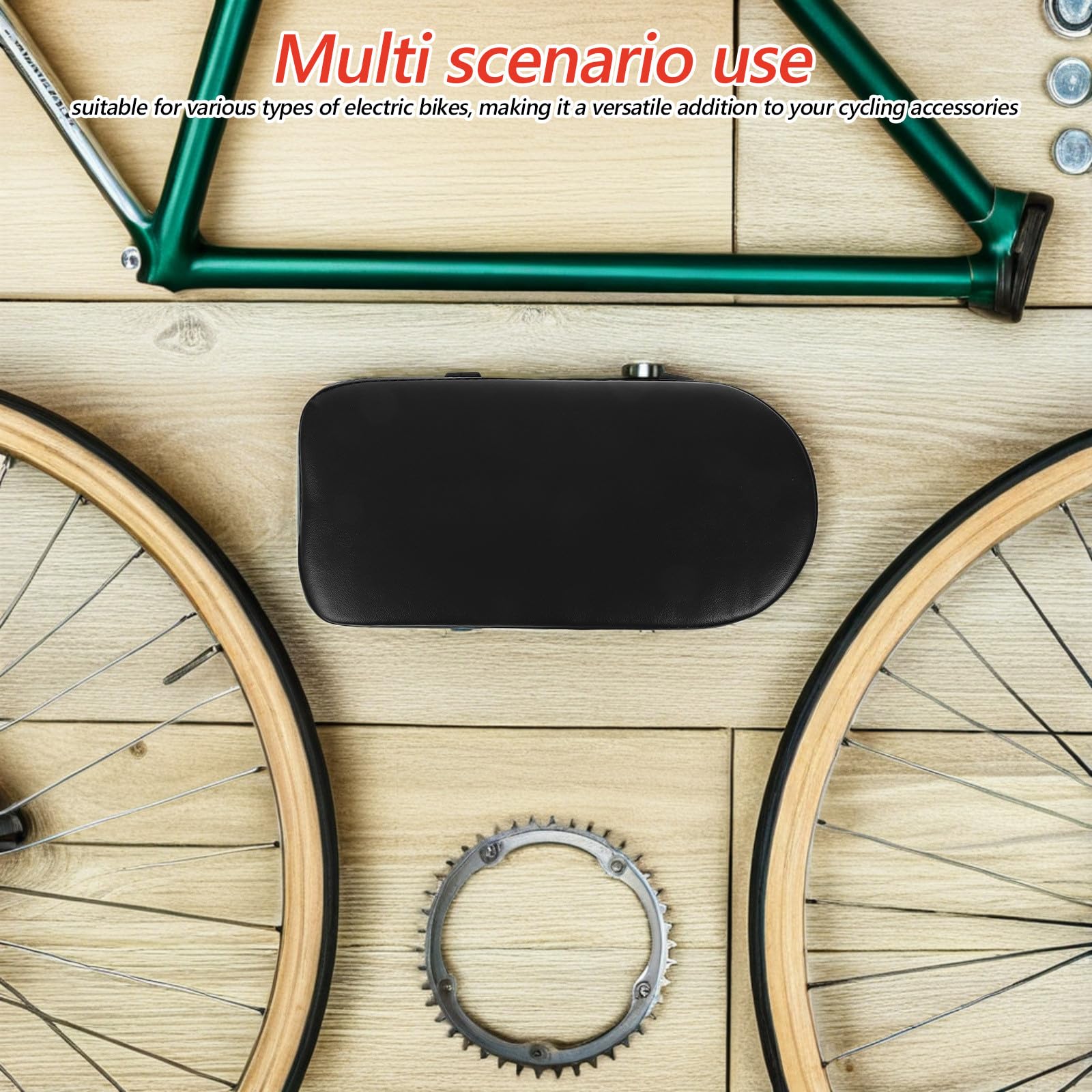 Healeved Cuscino Sedile Posteriore Bici in Finta Pelle e Spugna Nero, Comodo e Versatile per Adulti e Ragazzi Durante Uscite in Famiglia e Gruppi