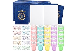 Passport Stampers Set for Kids - 180 pcs