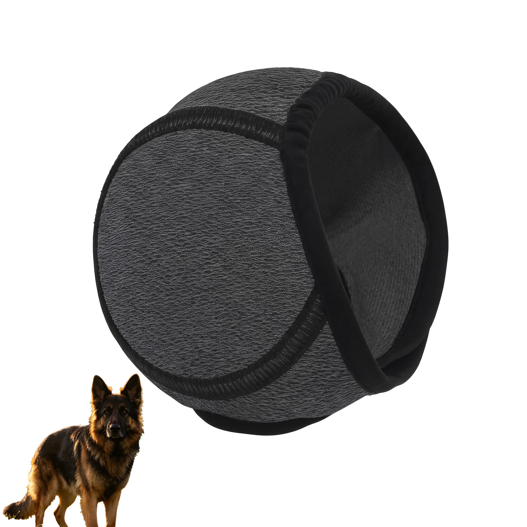 Dog Ear Defenders,Dog Ear Protectors for Dogs,Adjustable Dogs Ears Cover,Comfort Dog Ear Muffs Noise Protection Calming Hood,No Flap Ears Wrap for Anxiety Relief,Grooming,Bathing,Swimming (Grey,M)