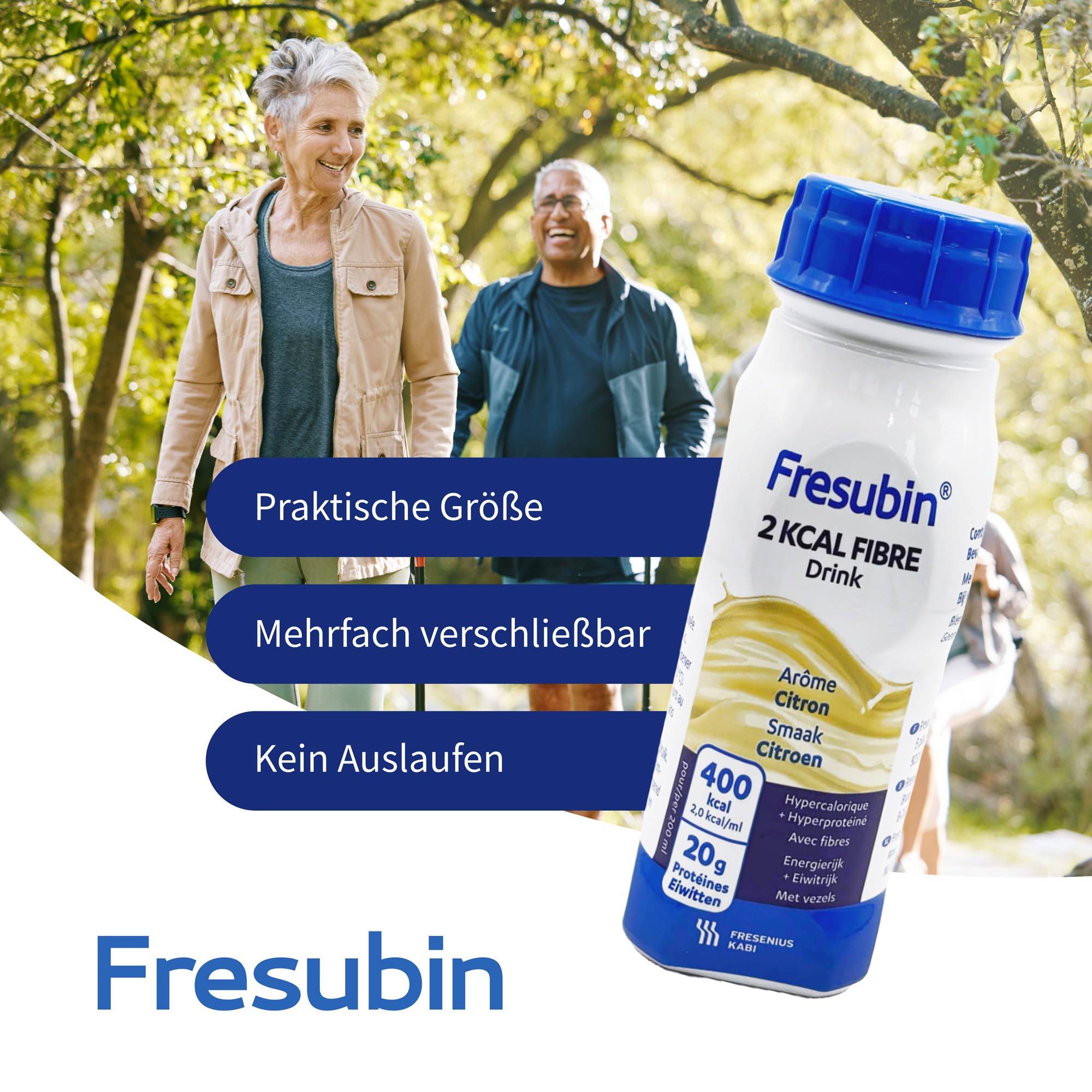 Fresubin 2 KCAL Drink - Hochkalorische Trinknahrung von Fresenius Kabi in 6 Geschmacksrichtungen, 400 kcal pro Flasche (200 ml (4er oder 24er Pack)) (200 ml (24er Pack), Lemon)