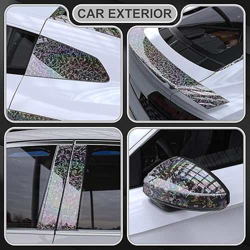 Miniatura 10 de Lypumso Envoltura de vinilo de fibra de carbono forjada roja, rollo de vinilo de alto brillo para automóvil, lámina de calcomanías para auto con