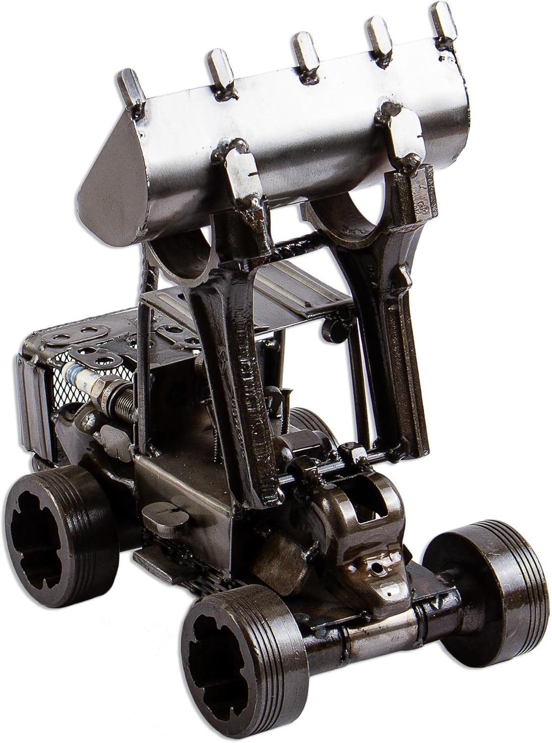 NOVICA Artisan Handmade Recycled Auto Parts Sculpture Rustic Metal Eco Loader Mexico Friendly Planes Trains Autos [6.25in H x 6.75in W x 14.25in D] ' Rustic Loader'