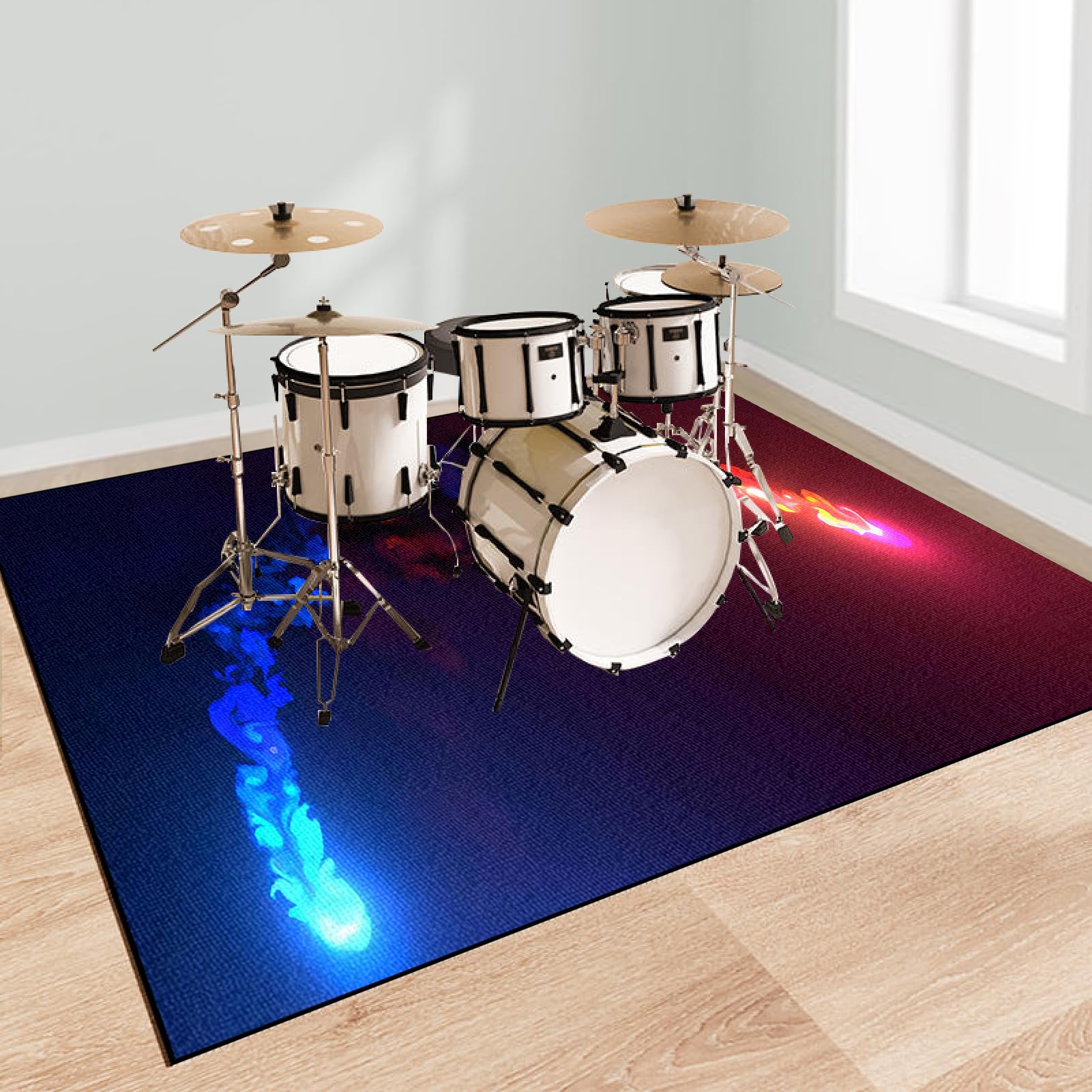 Tappeto Batteria Acustica, Tappeto Batteria Insonorizzante, Tappeto a Tamburo, Tappetini per Batterie in Strumenti Musicali per Batteria Elettronica Grancassa Rullante Tappeto Drum 230 x 180 cm