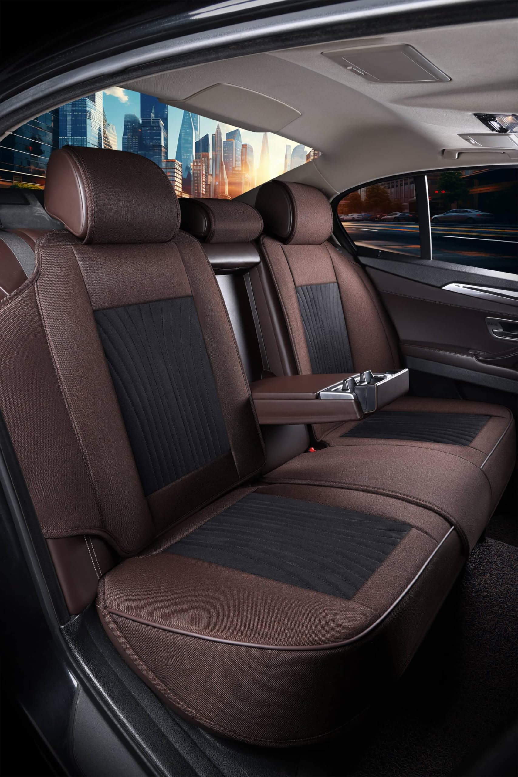 BREMER SITZBEZÜGE Coprisedili compatibili con BMW I4 conducente e passeggeri dal 2021 P824 grigio/blu