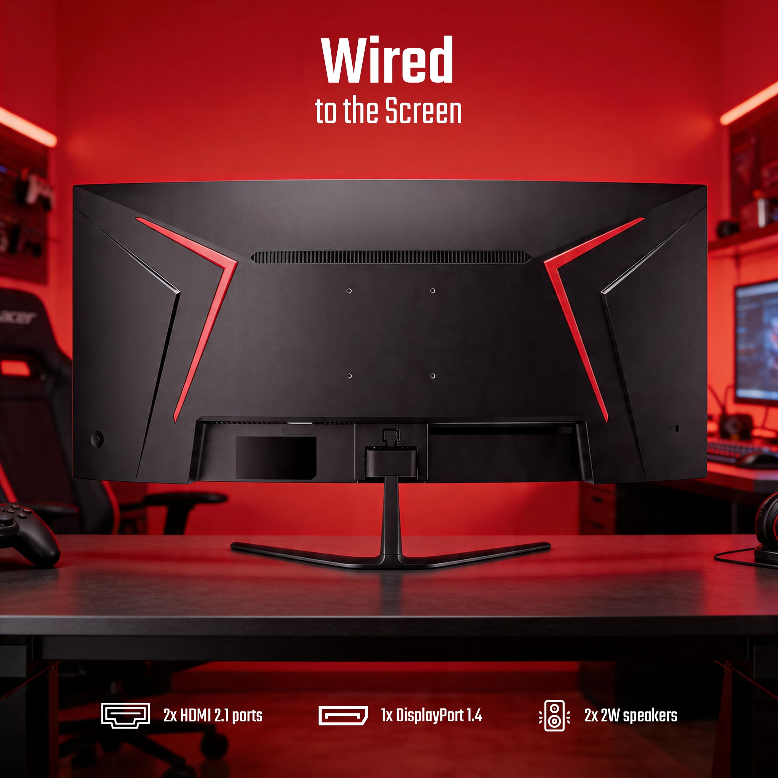 Acer Nitro ED340CUR J0 34 Inch UWQHD Curved Gaming Monitor | 3440x1440 VA Panel | 120Hz (DP) | 1ms VRB | AMD FreeSync Premium | HDR10 | 1500R | 2x HDMI 2.1 + DP 1.4 | Easy Tilt | Speakers | VisionCare — Amazon image 4