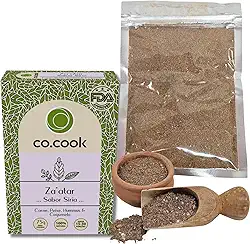 CoCook Tempero Árabe 100% Natural Zaátar Sabor Síria 75g Ideal para Carnes, Peixes, Hummus, Congumelo Zero Glúten, Zero Lactose, Zero Conservantes, Zero Corantes, Zero Sódio - Rende até 30 porções