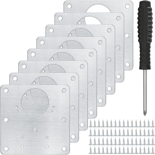 Juego de 10 placas de reparación de bisagras de gabinete, placas de reparación de bisagras de puerta de armario de cocina, kit de placa de soporte