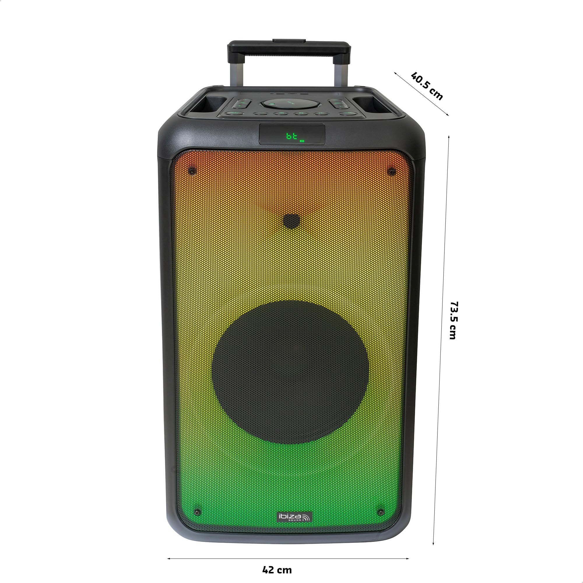 Ibiza - STREET-WAVE-MAX - Sistema di altoparlanti portatili a batteria da 600W/12 con Bluetooth, USB e microSD - Effetti LED WAVE e connessione wireless TWS - Nero