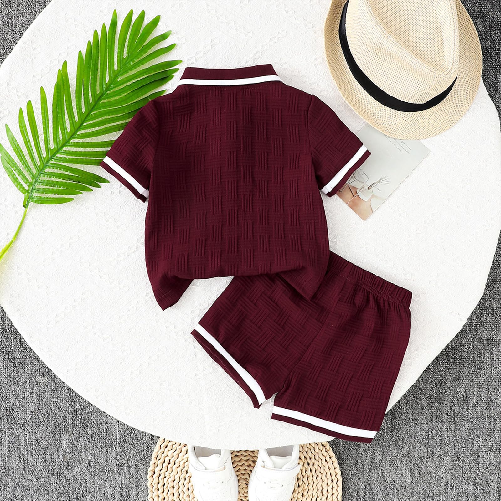 2 Pcs Ensemble Vêtement Bébé Garçon Casual Manches Courtes Poloshirt Tops+ Shorts 2 Pièces Ensemble de Survêtement
