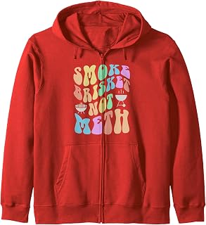 Funny BBQ Grilling SMOKE BRISKET Not Meth Clean Drug Free NA Zip Hoodie