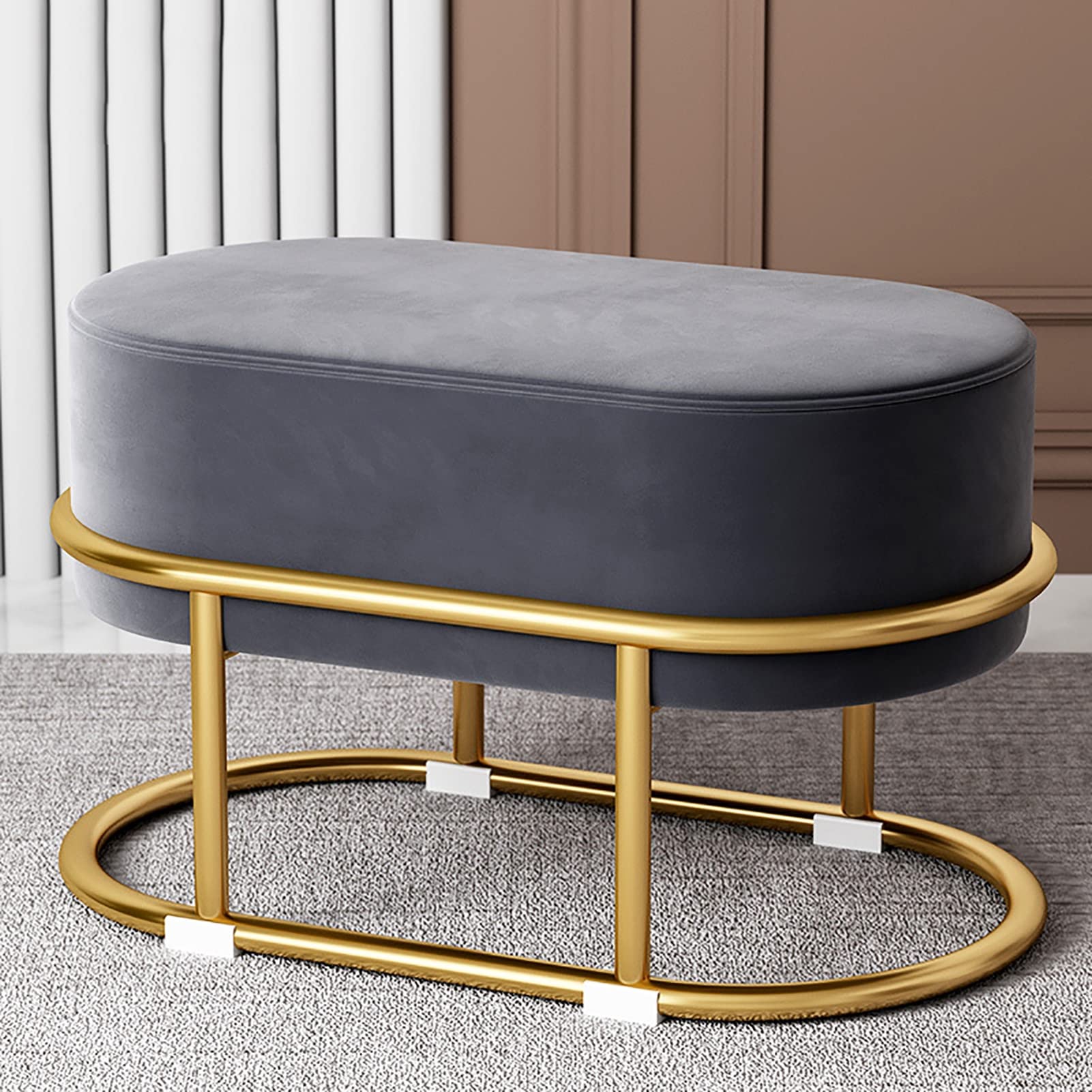 Tabouret de coiffeuse velours moderne idéal pour salon chic